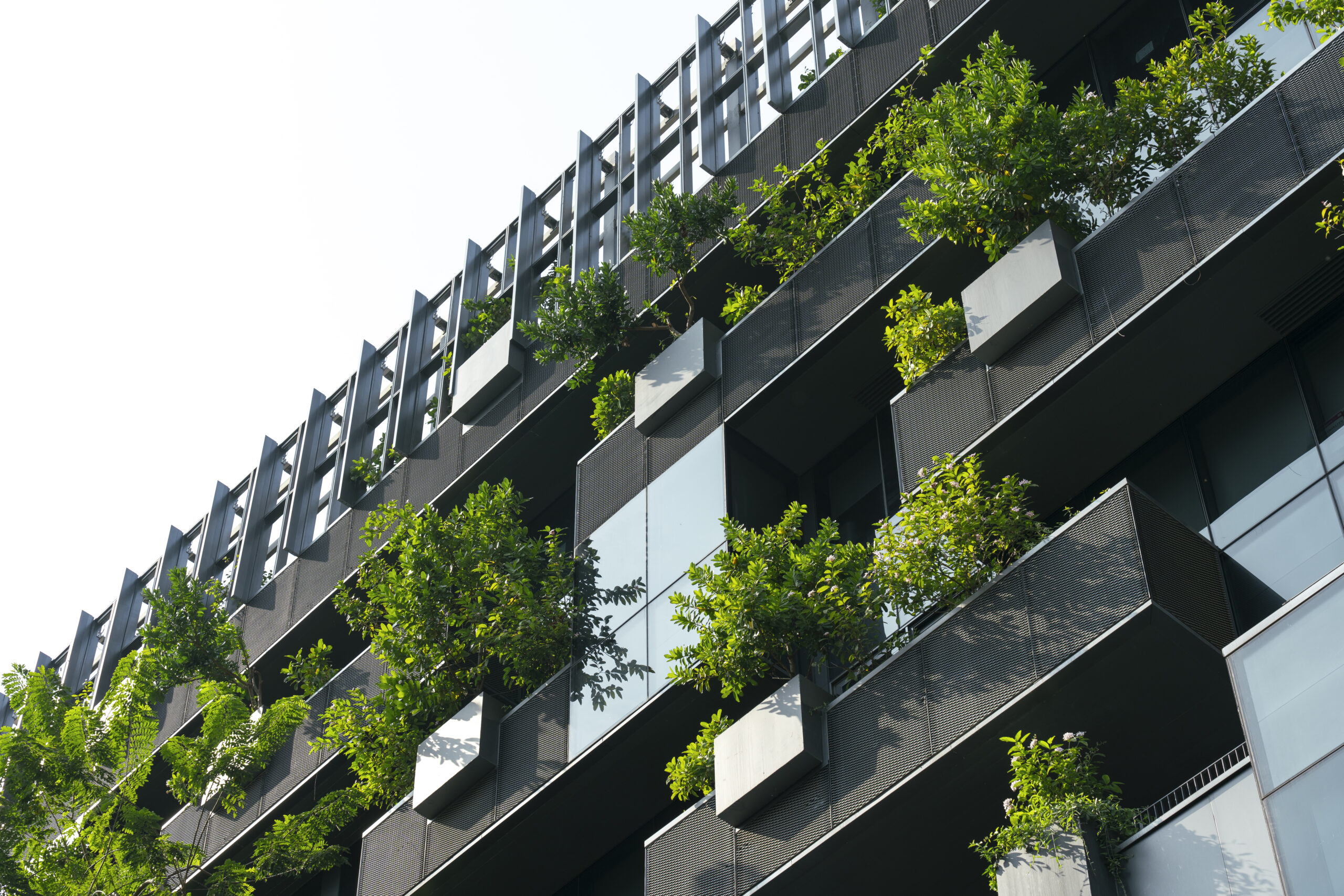Eco-friendly building in a modern city.