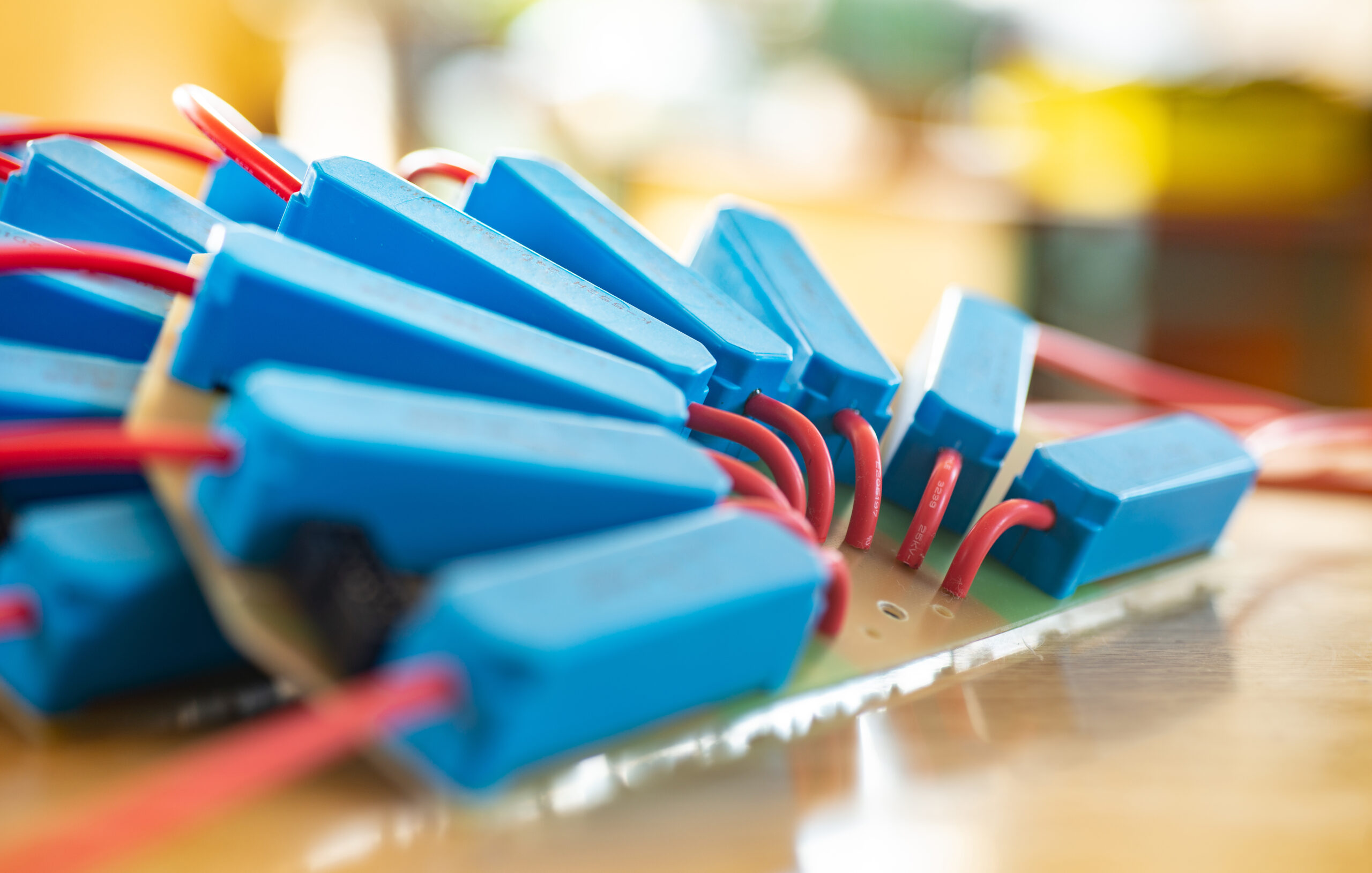 Zoomed in image of blue microcircuit