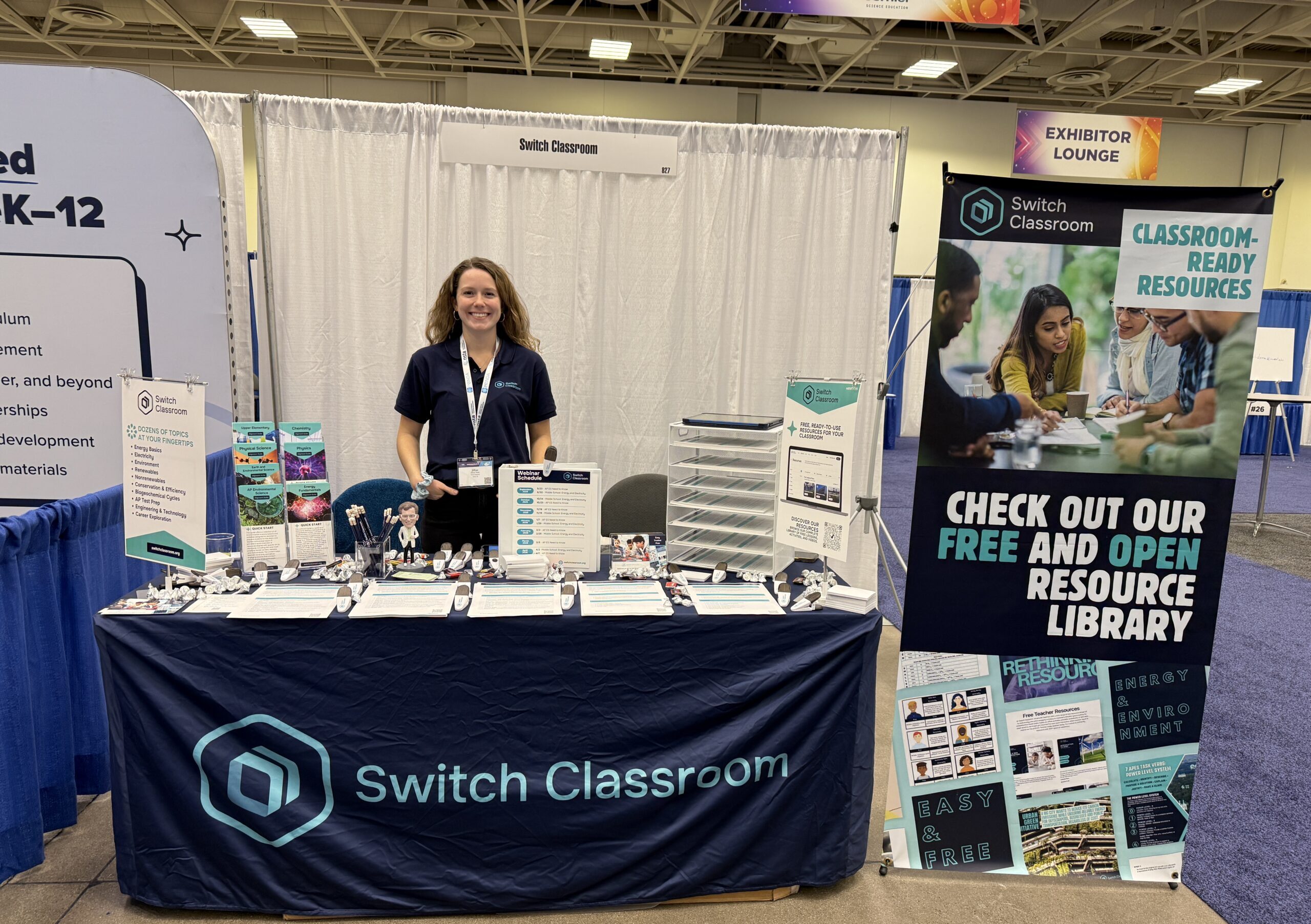 Jillian Swets at the Switch Classroom booth at NSTA 2025 in Minneapolis