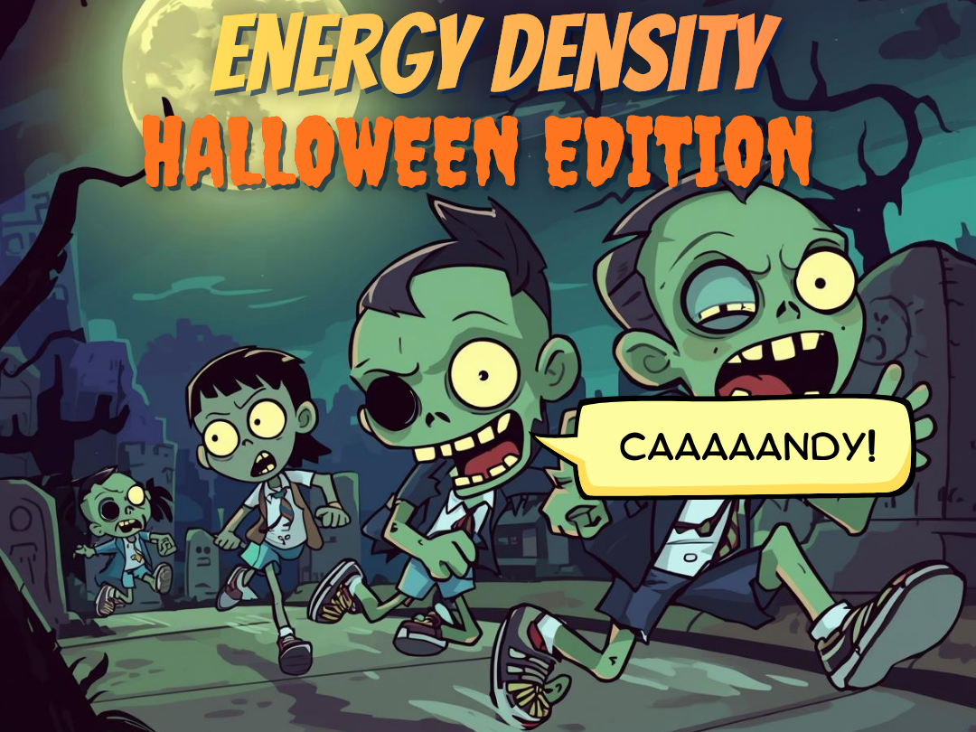 Halloween science activity using candy to explore energy density